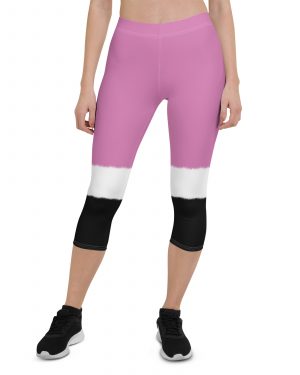 Pink Santa Christmas Costume Capri Leggings