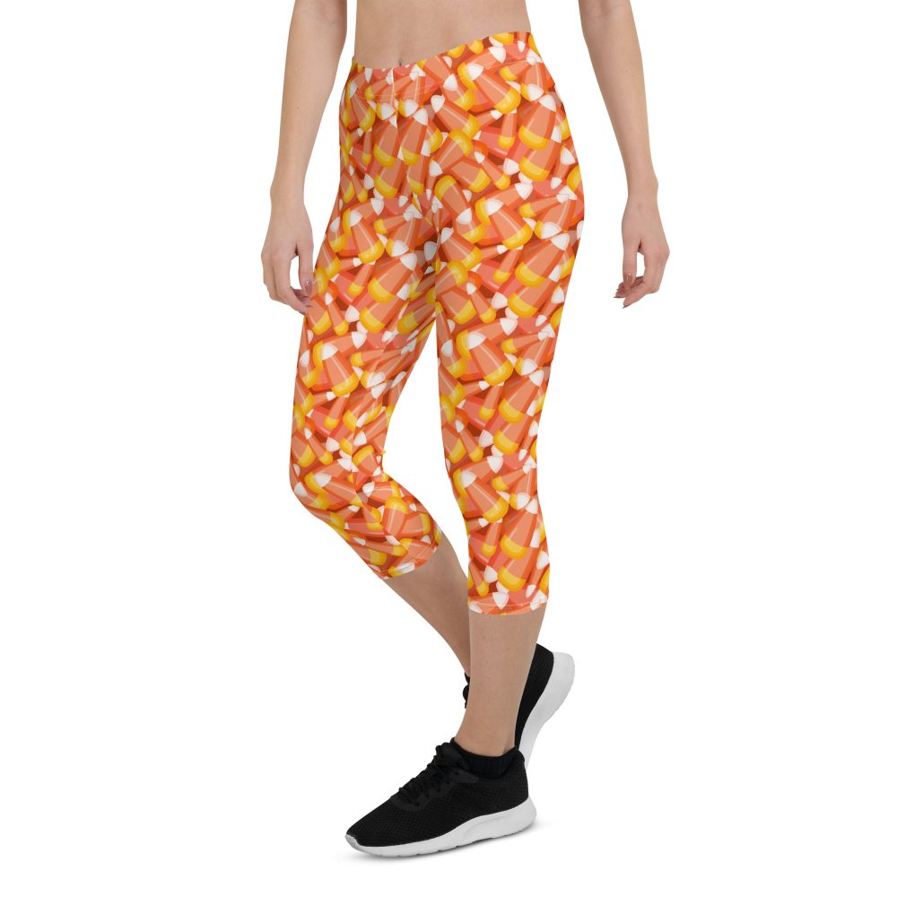 Candy Corn Halloween Trick Or Treat Cosplay Costume Capri Leggings - Image 5
