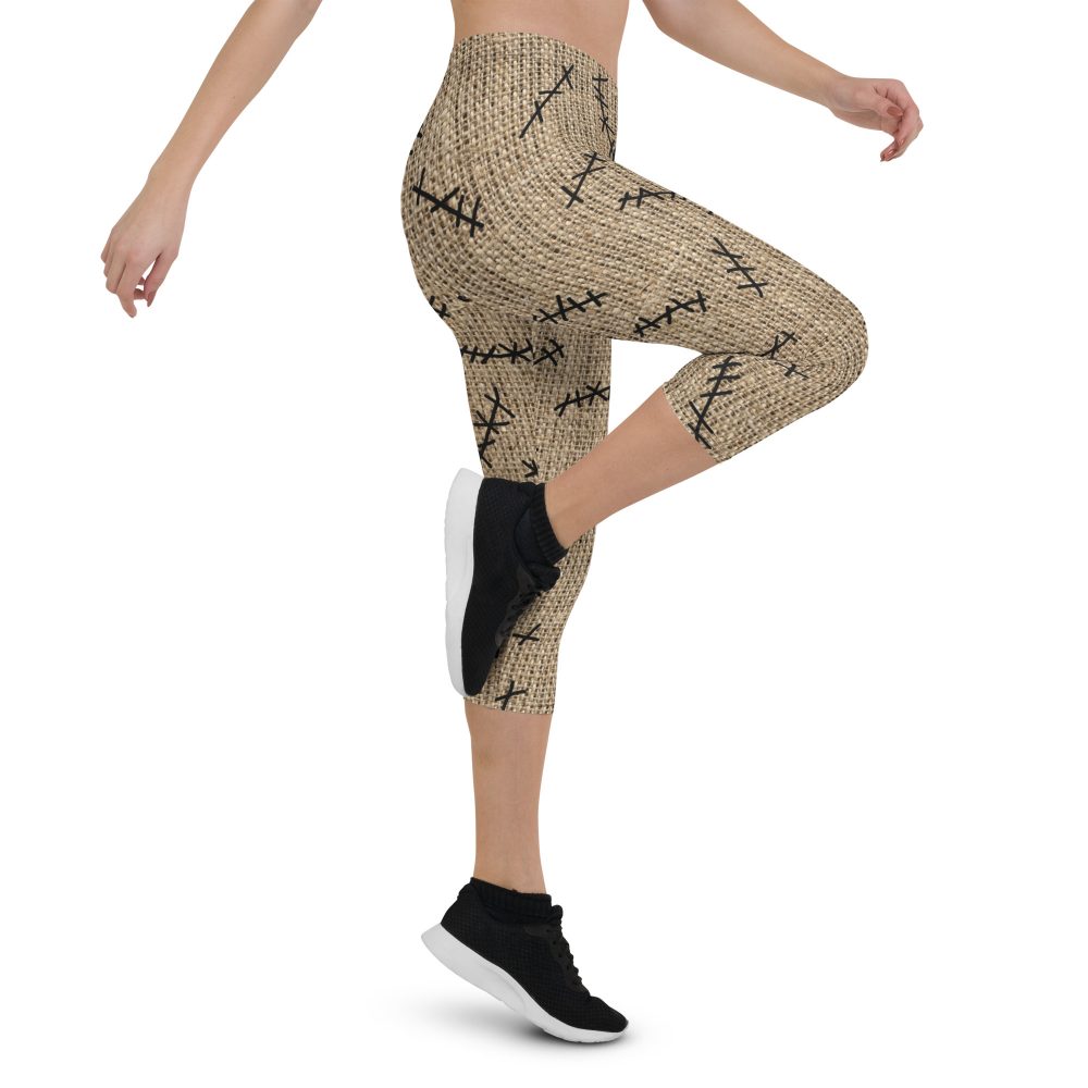 Oogie Boogie Halloween Christmas Costume Burlap Print Capri Leggings - Image 4