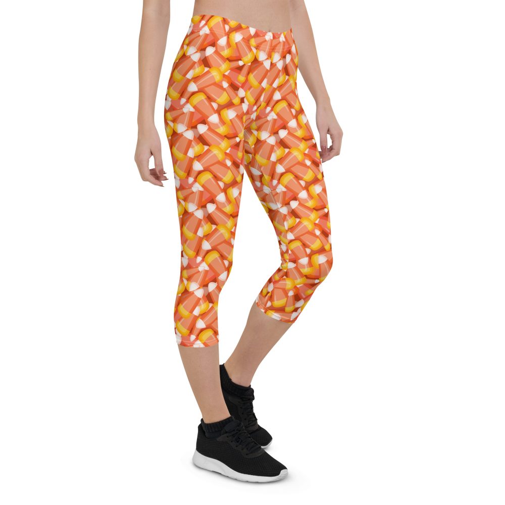 Candy Corn Halloween Trick Or Treat Cosplay Costume Capri Leggings - Image 6