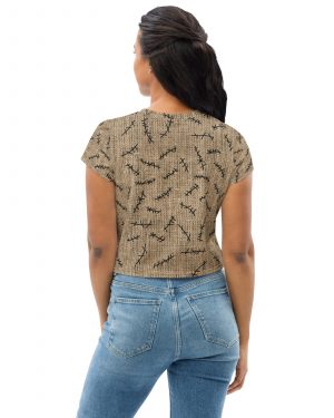 Oogie Boogie Halloween Christmas Costume Burlap Print Crop Tee