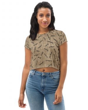 Oogie Boogie Halloween Christmas Costume Burlap Print Crop Tee