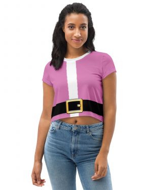 Pink Santa Christmas Costume Crop Tee