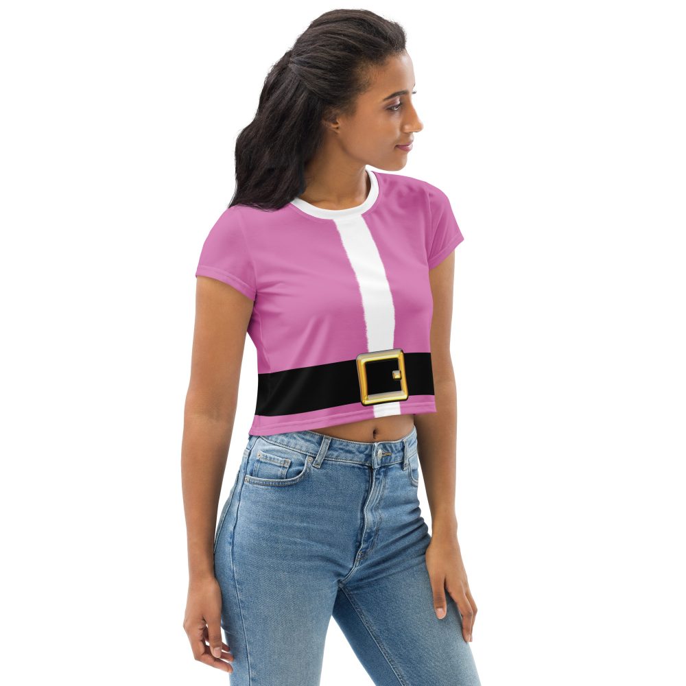 Pink Santa Christmas Costume Crop Tee - Image 4