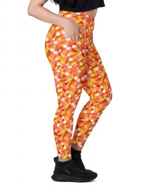 Candy Corn Halloween Trick Or Treat Cosplay Costume Crossover leggings with pockets