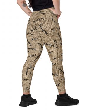 Oogie Boogie Halloween Christmas Costume Burlap Print Crossover leggings with pockets
