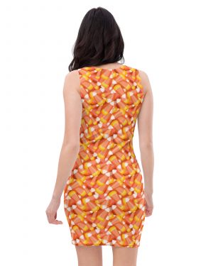Candy Corn Halloween Trick Or Treat Cosplay Costume Fitted Bodycon Dress