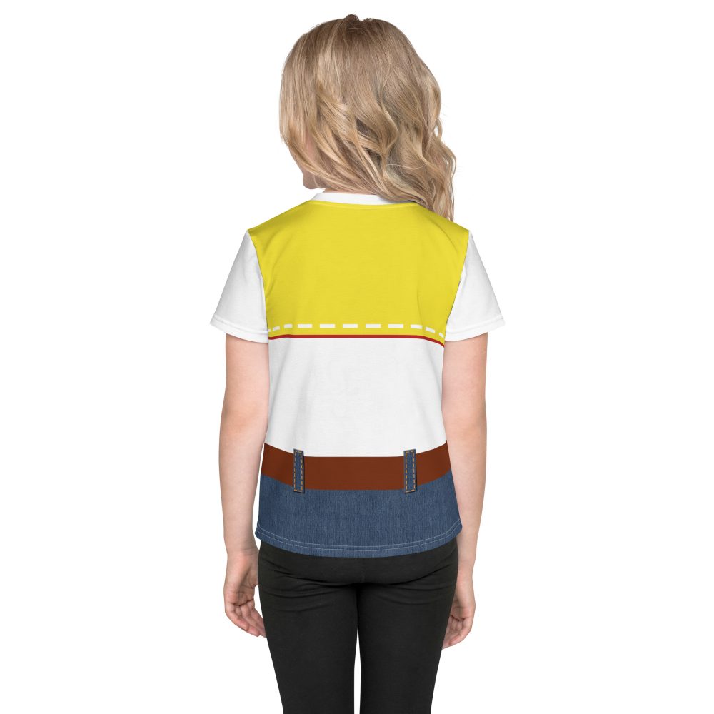 Cowgirl Costume Jessie Cosplay Cow Chaps Print Kids crew neck t-shirt - Image 2