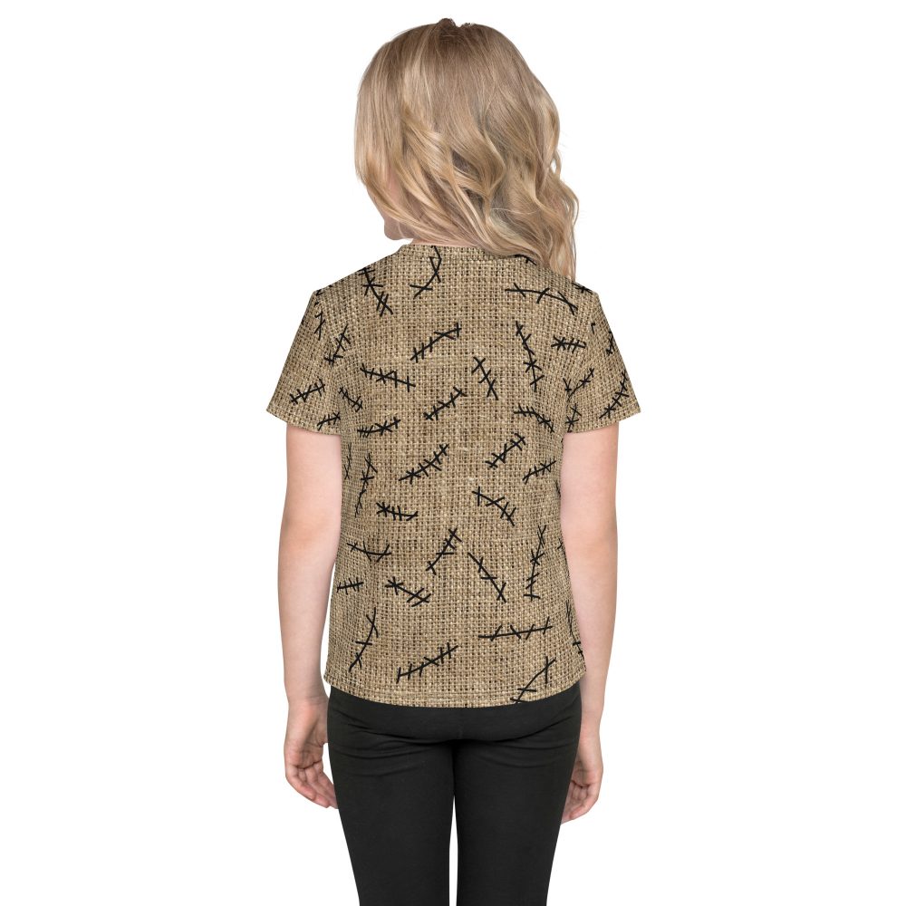 Oogie Boogie Halloween Christmas Costume Burlap Print Kids crew neck t-shirt - Image 3