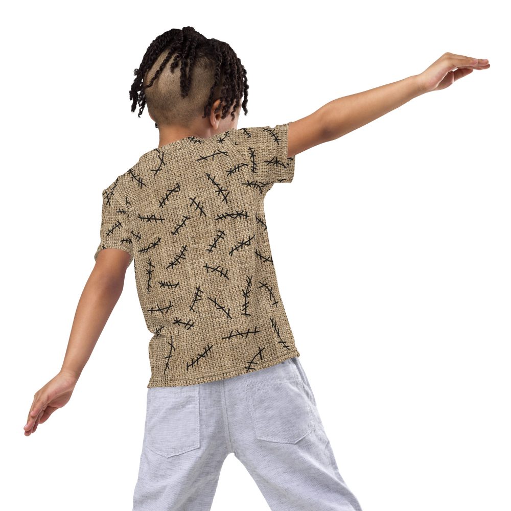 Oogie Boogie Halloween Christmas Costume Burlap Print Kids crew neck t-shirt - Image 6