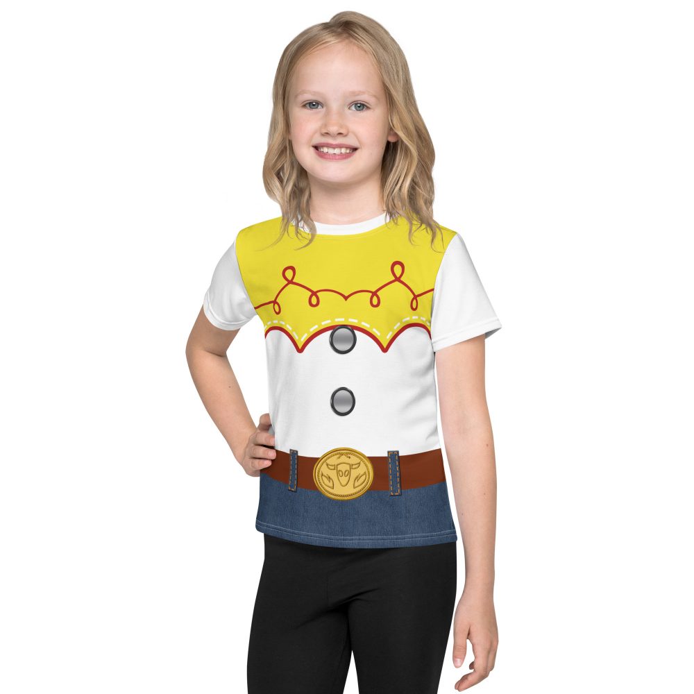 Cowgirl Costume Jessie Cosplay Cow Chaps Print Kids crew neck t-shirt