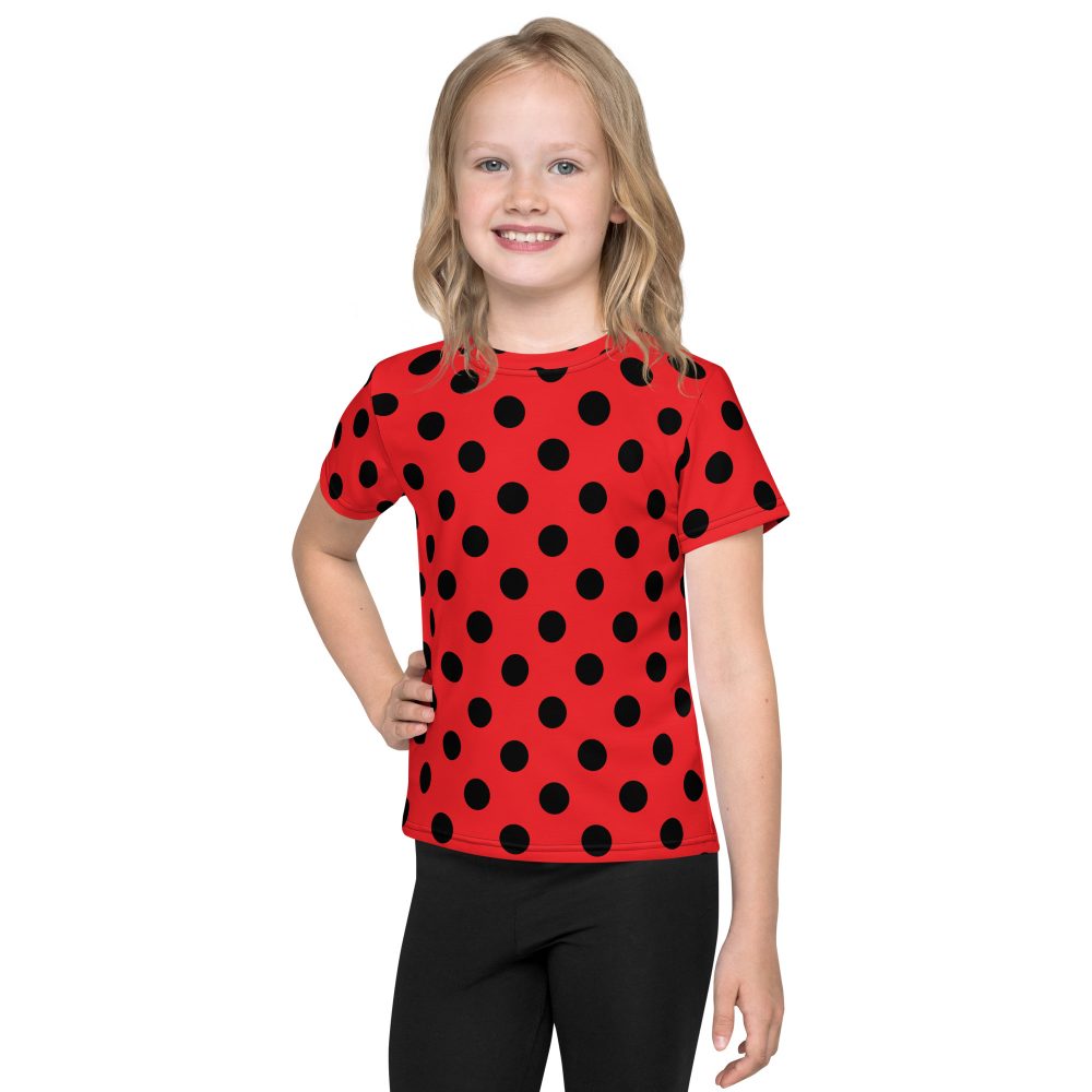 Ladybug Costume Red and Black Polka dot Kids crew neck t-shirt