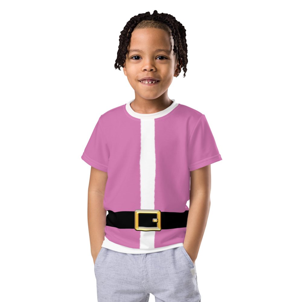 Pink Santa Christmas Costume Kids crew neck t-shirt - Image 2
