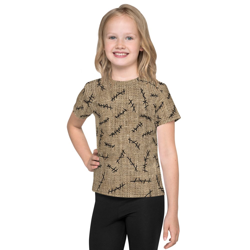 Oogie Boogie Halloween Christmas Costume Burlap Print Kids crew neck t-shirt - Image 2