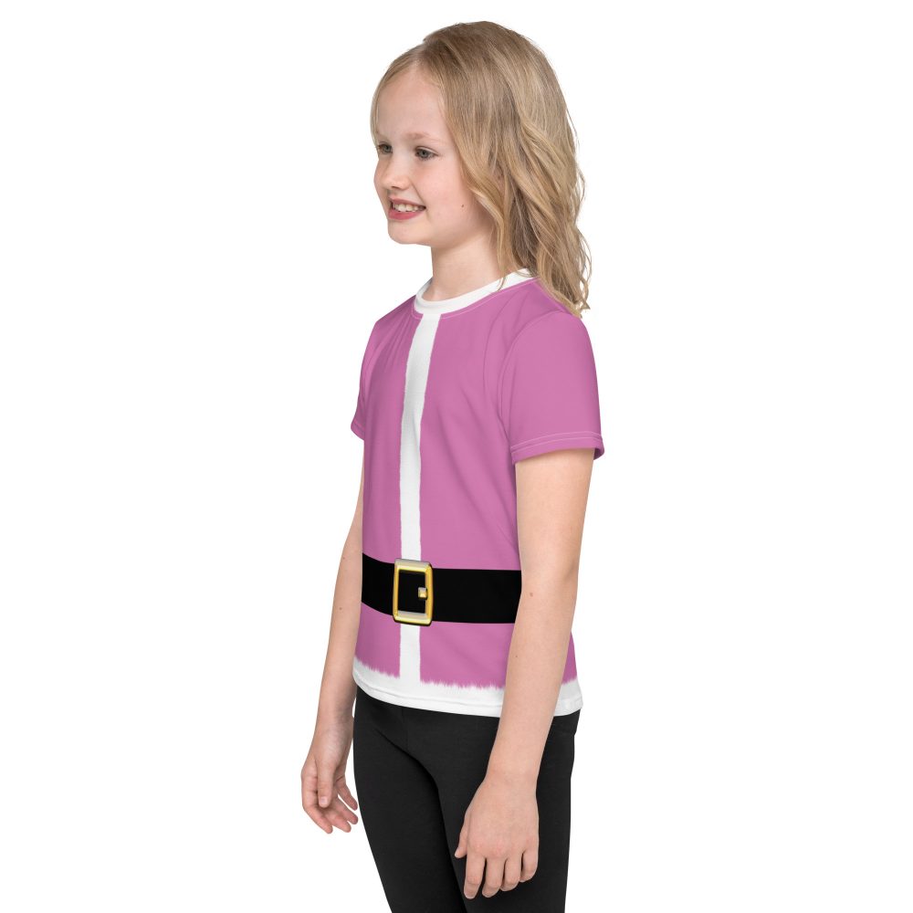Pink Santa Christmas Costume Kids crew neck t-shirt - Image 7