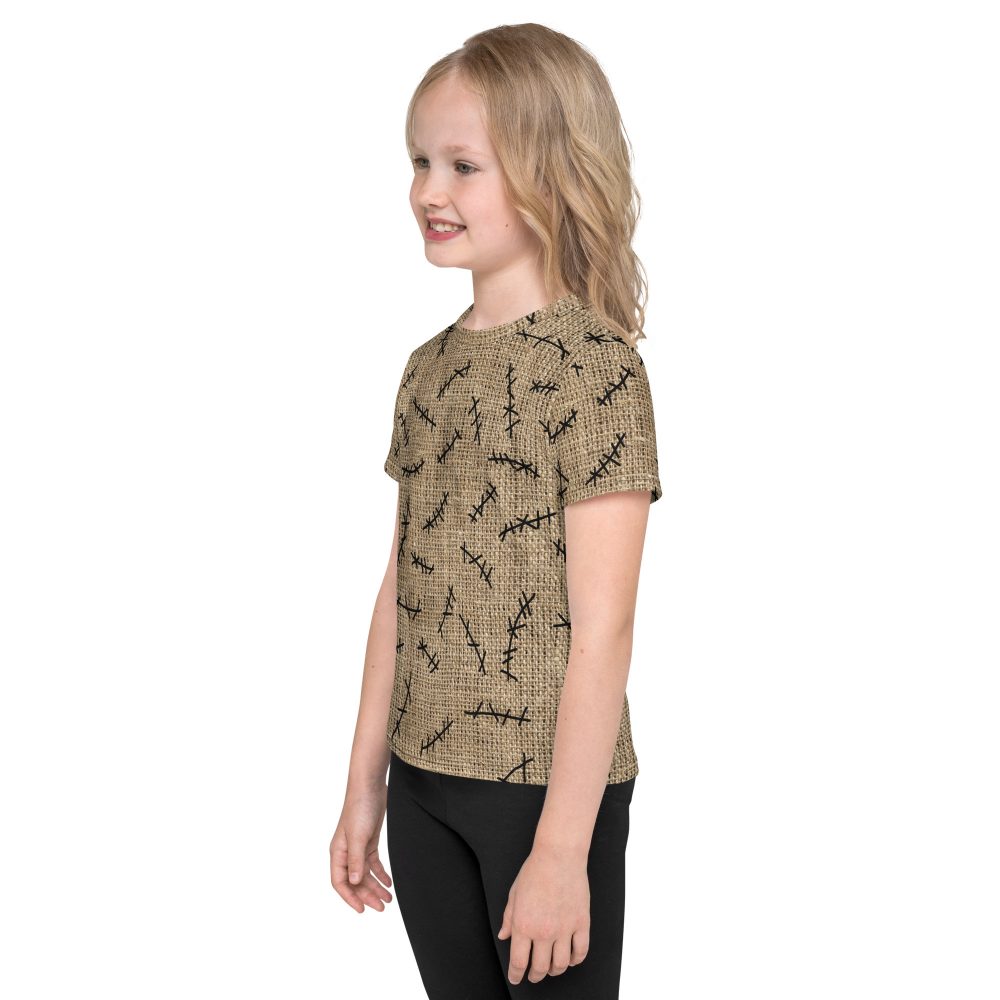Oogie Boogie Halloween Christmas Costume Burlap Print Kids crew neck t-shirt - Image 5