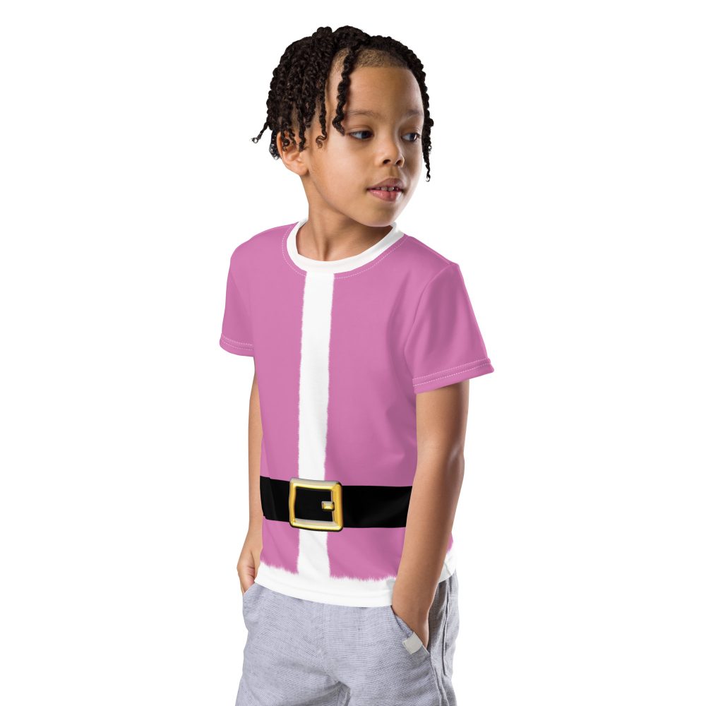Pink Santa Christmas Costume Kids crew neck t-shirt - Image 3