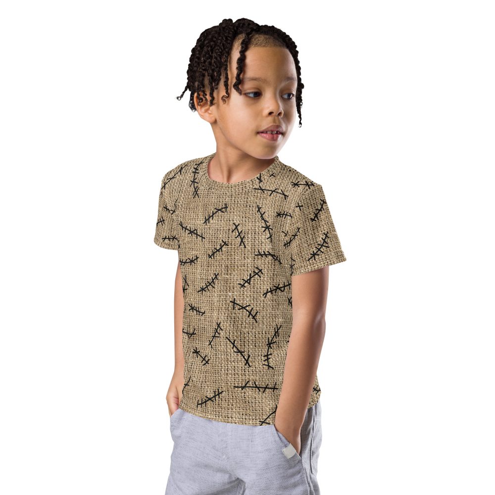 Oogie Boogie Halloween Christmas Costume Burlap Print Kids crew neck t-shirt - Image 7