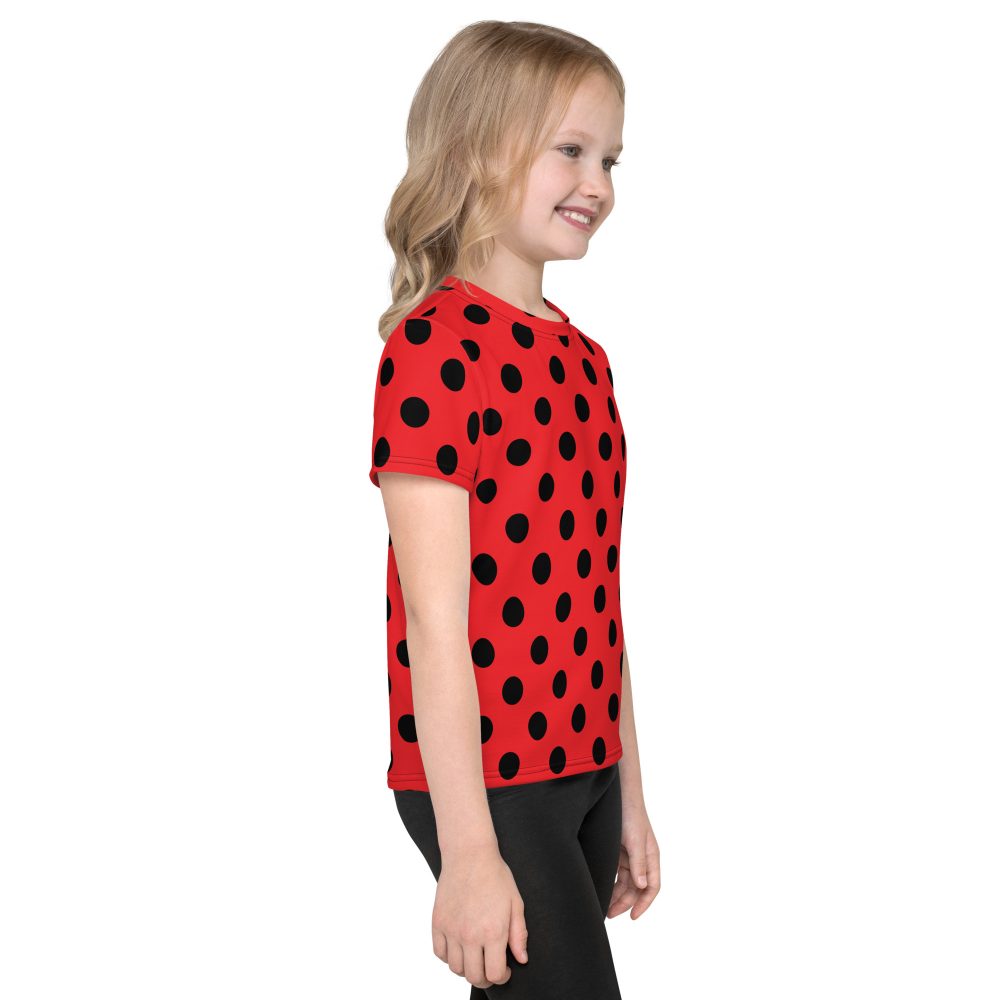 Ladybug Costume Red and Black Polka dot Kids crew neck t-shirt - Image 3