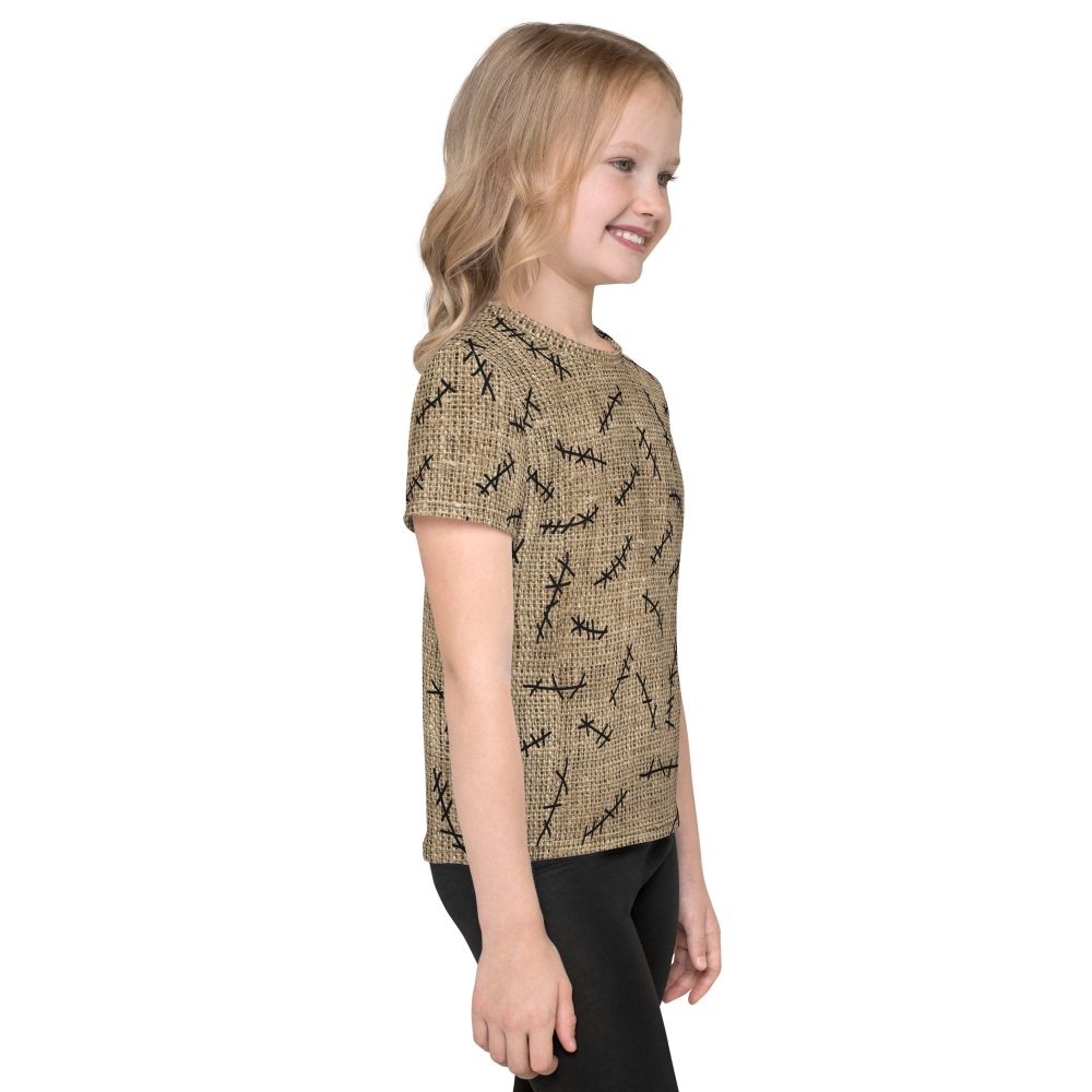 Oogie Boogie Halloween Christmas Costume Burlap Print Kids crew neck t-shirt - Image 4