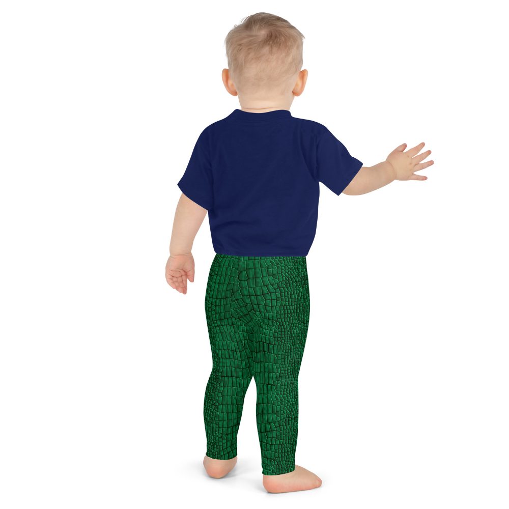 Crocodile Alligator Reptile Dragon Skin Print Kid's Leggings - Image 5