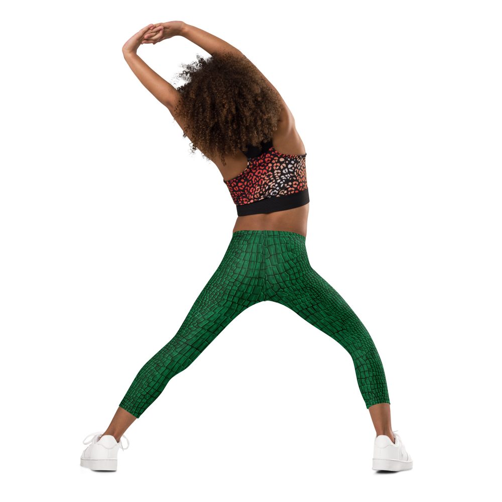 Crocodile Alligator Reptile Dragon Skin Print Kid's Leggings - Image 8