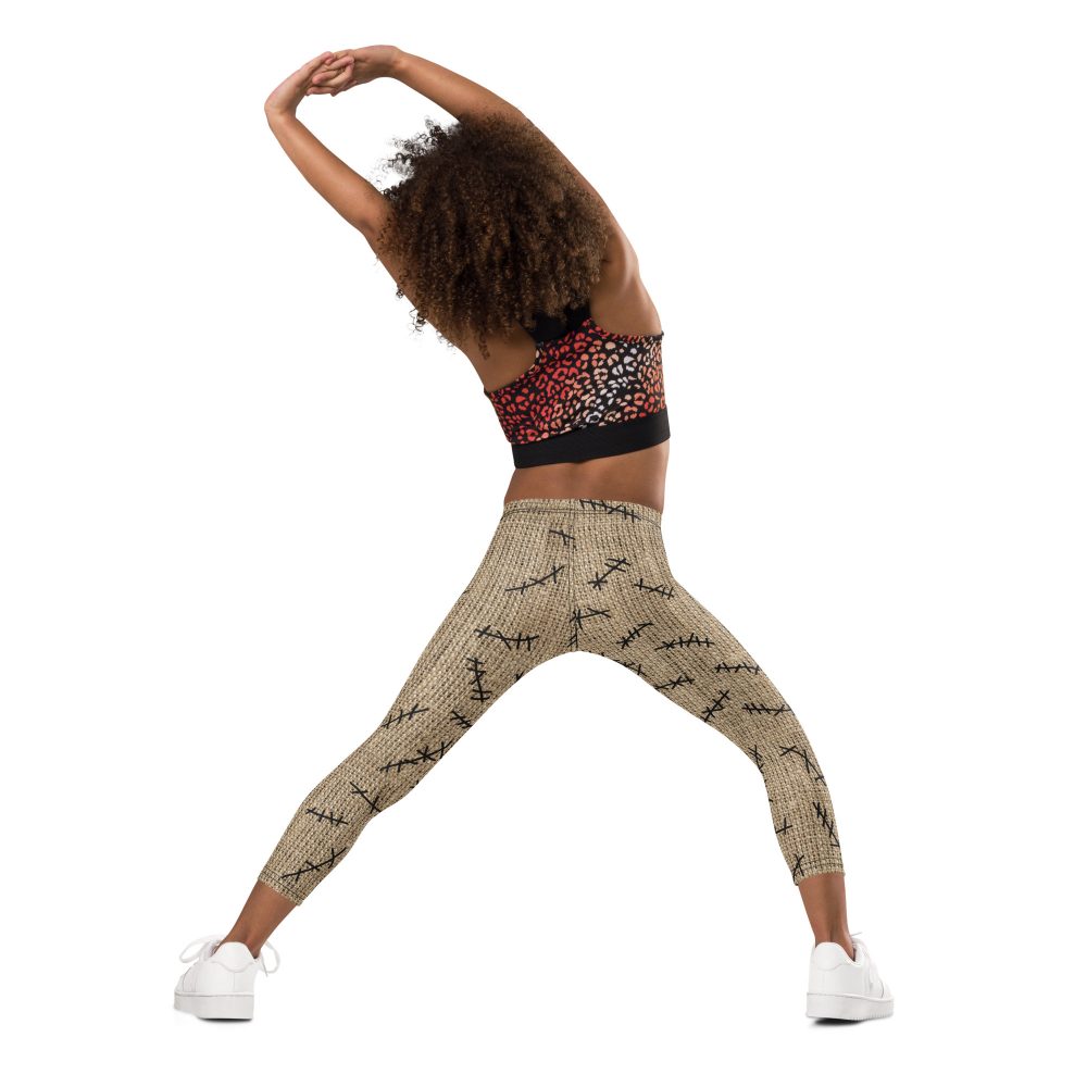 Oogie Boogie Halloween Christmas Costume Burlap Print Kid's Leggings - Image 2