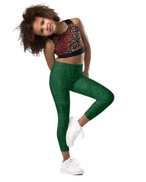 Crocodile Alligator Reptile Dragon Skin Print Kid’s Leggings