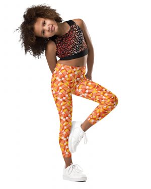 Candy Corn Halloween Trick Or Treat Cosplay Costume Kid’s Leggings