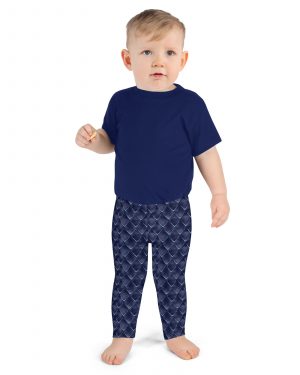 Dragon Cosplay Costume Navy Blue Scales Kid’s Leggings