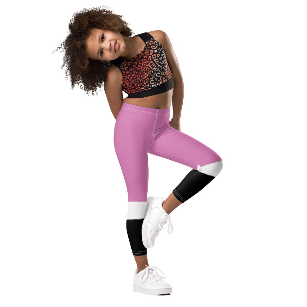 Pink Santa Christmas Costume Kid's Leggings - Image 5