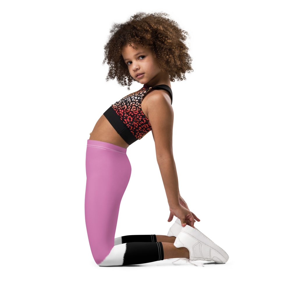 Pink Santa Christmas Costume Kid's Leggings - Image 4