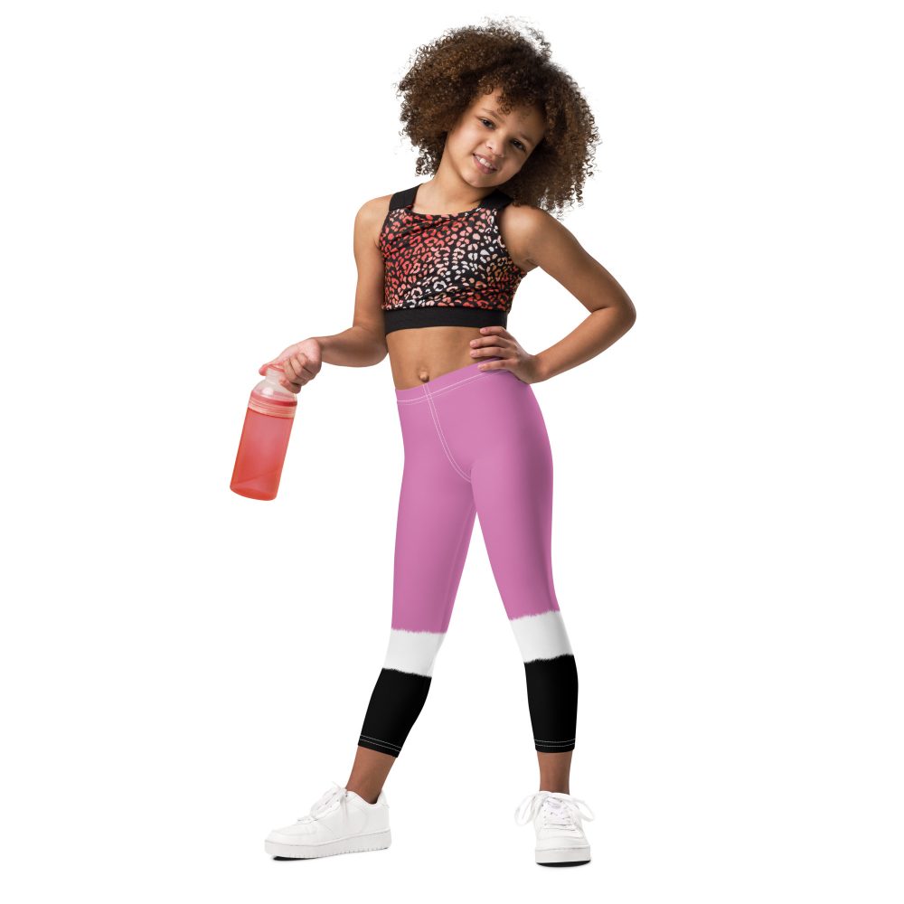 Pink Santa Christmas Costume Kid's Leggings - Image 3