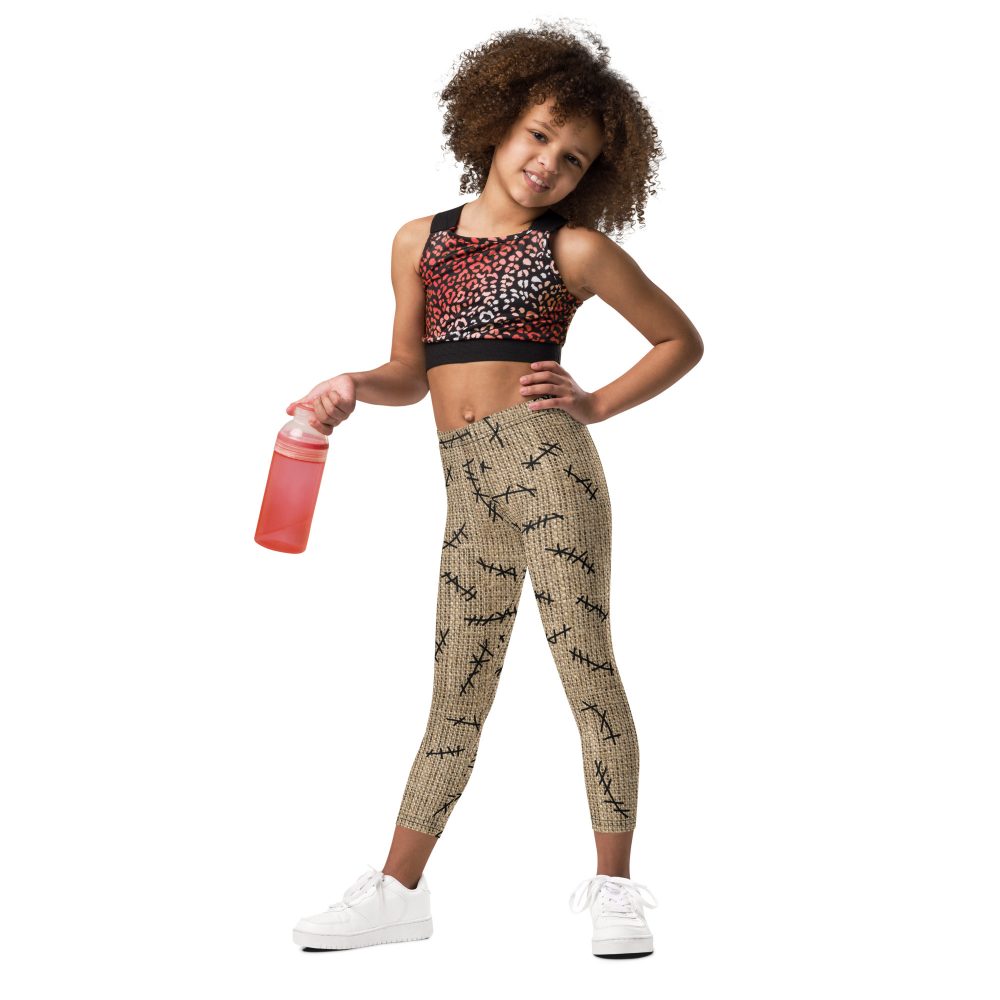 Oogie Boogie Halloween Christmas Costume Burlap Print Kid's Leggings - Image 3