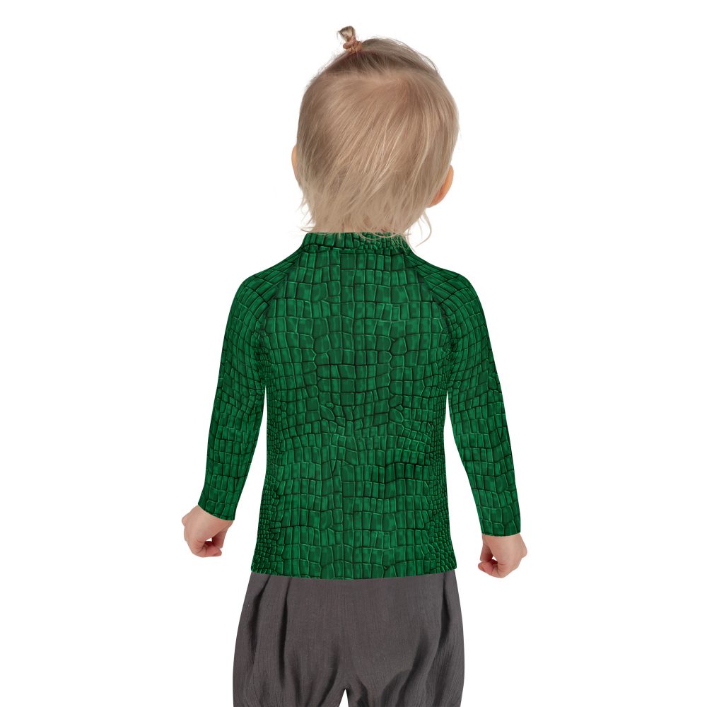 Crocodile Alligator Reptile Dragon Skin Print Kids Long Sleeve Shirt - Image 4