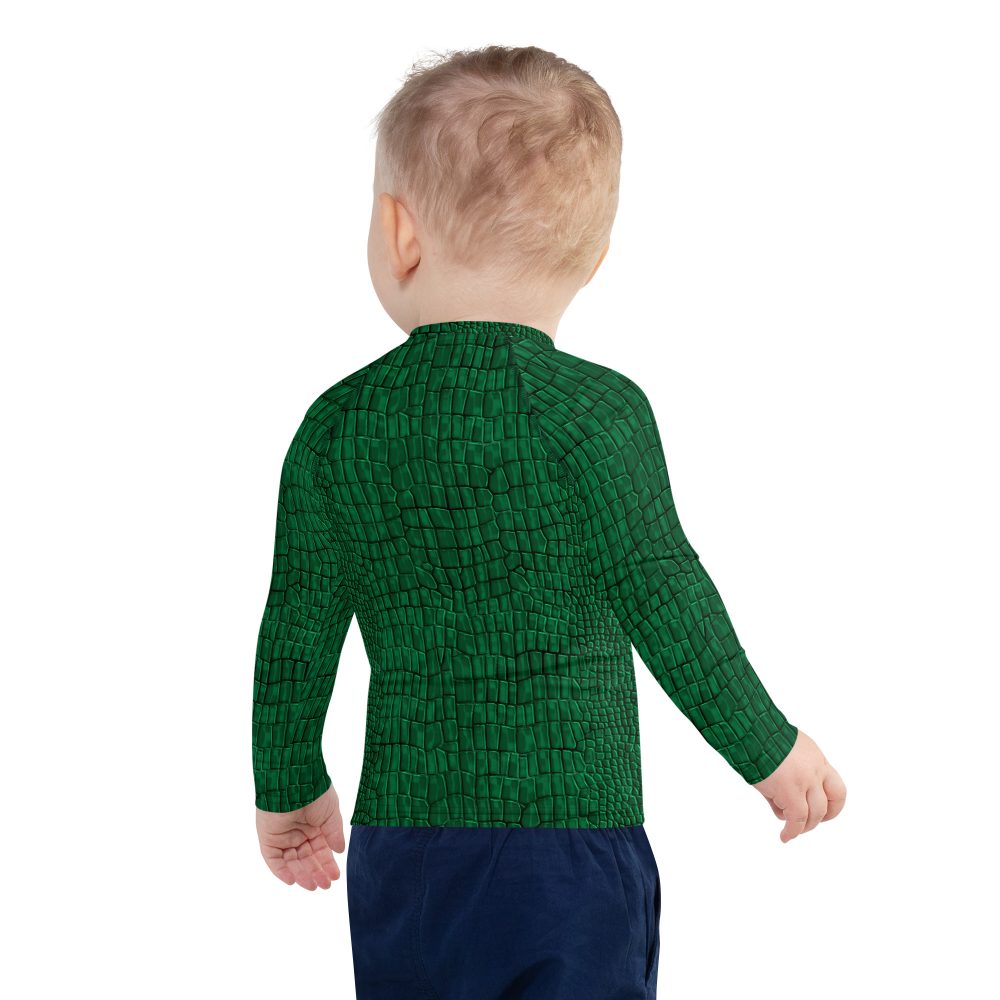 Crocodile Alligator Reptile Dragon Skin Print Kids Long Sleeve Shirt - Image 5