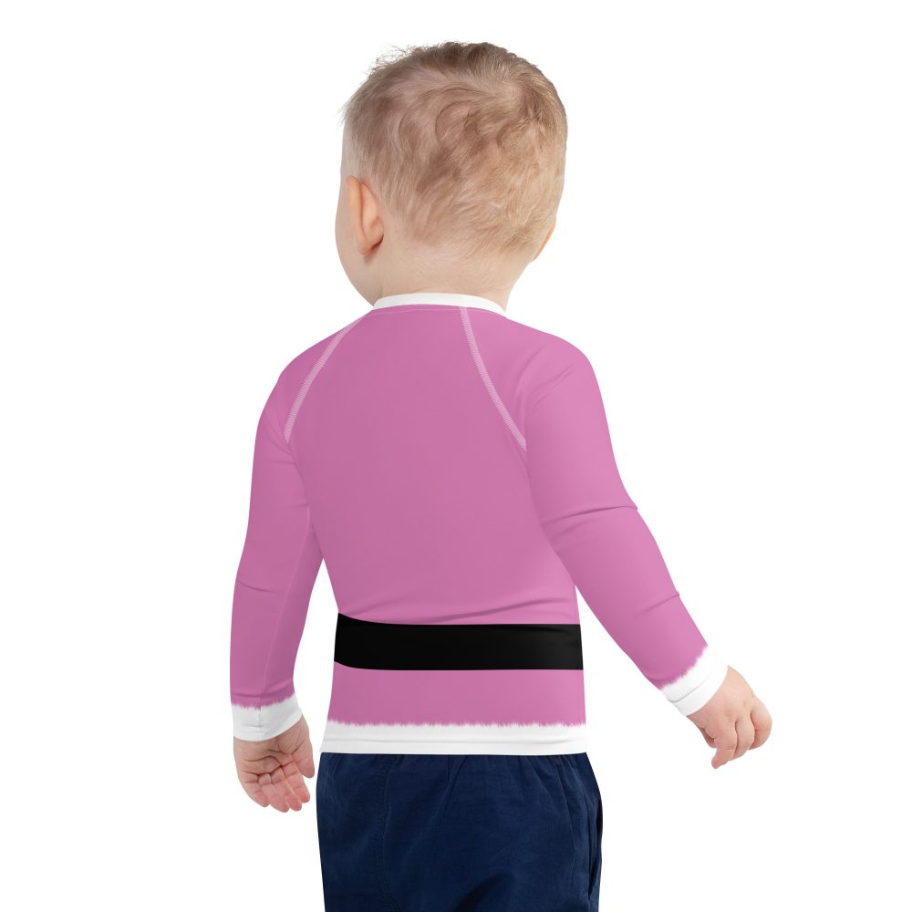 Pink Santa Christmas Costume Kids Rash Guard - Image 3