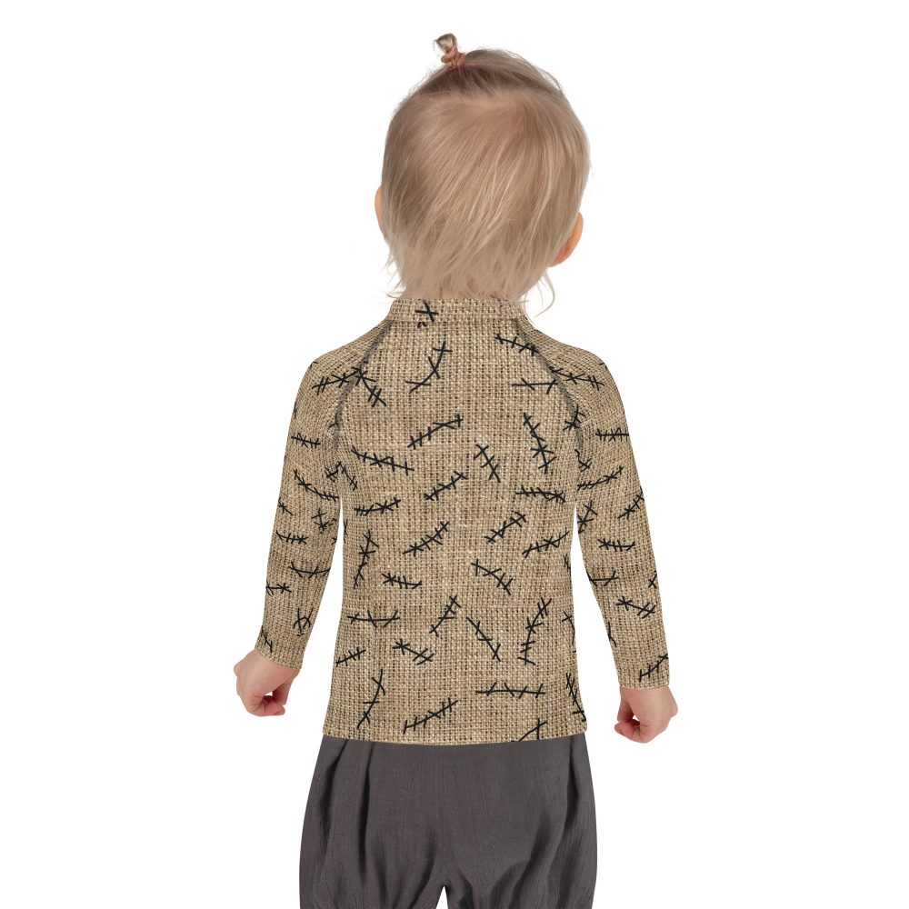Oogie Boogie Halloween Christmas Costume Burlap Print Kids Rash Guard - Image 2