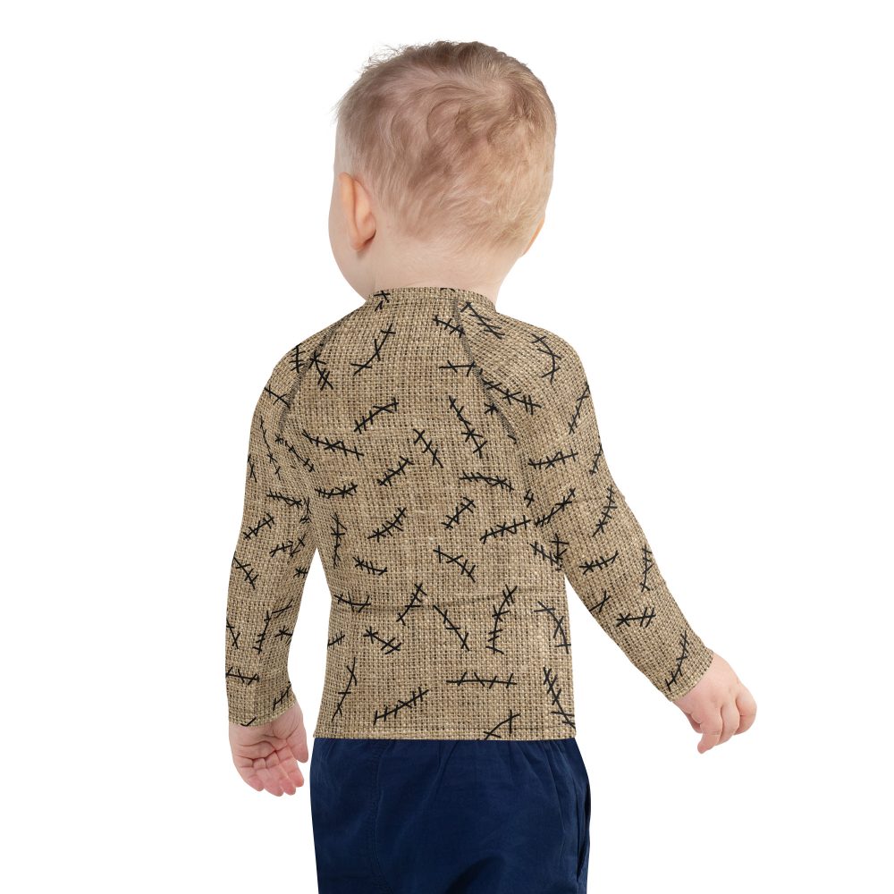 Oogie Boogie Halloween Christmas Costume Burlap Print Kids Rash Guard - Image 4