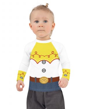 Cowgirl Costume Jessie Cosplay Cow Chaps Print Kids Rash Guard