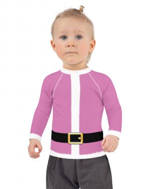 Pink Santa Christmas Costume Kids Rash Guard