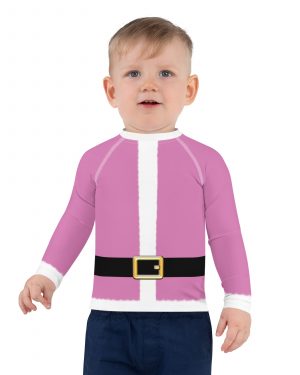 Pink Santa Christmas Costume Kids Rash Guard