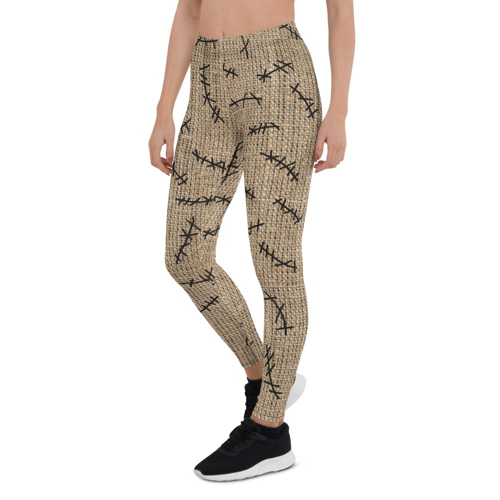 Oogie Boogie Halloween Christmas Costume Burlap Print Leggings - Image 3