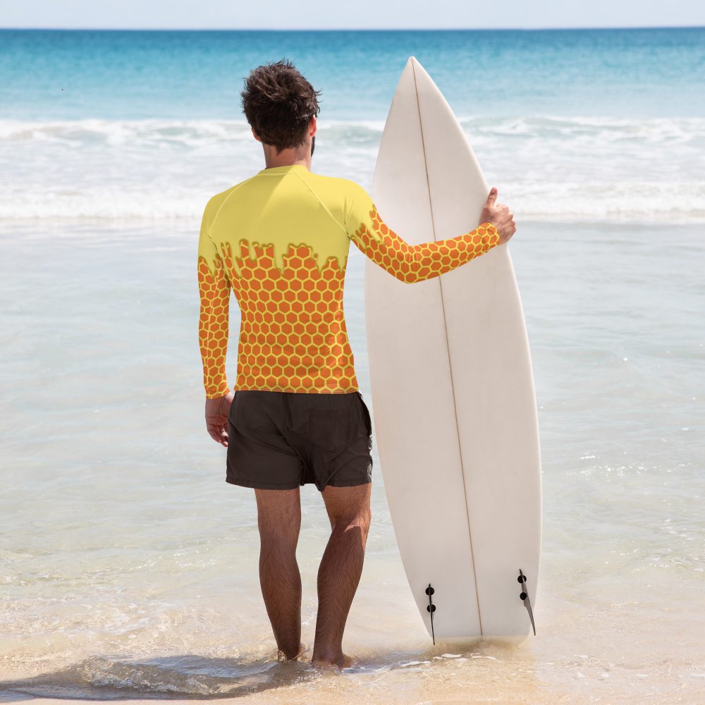 Beekeeper Cosplay Costume Dripping Honey Bee Men's Rash Guard - Image 2