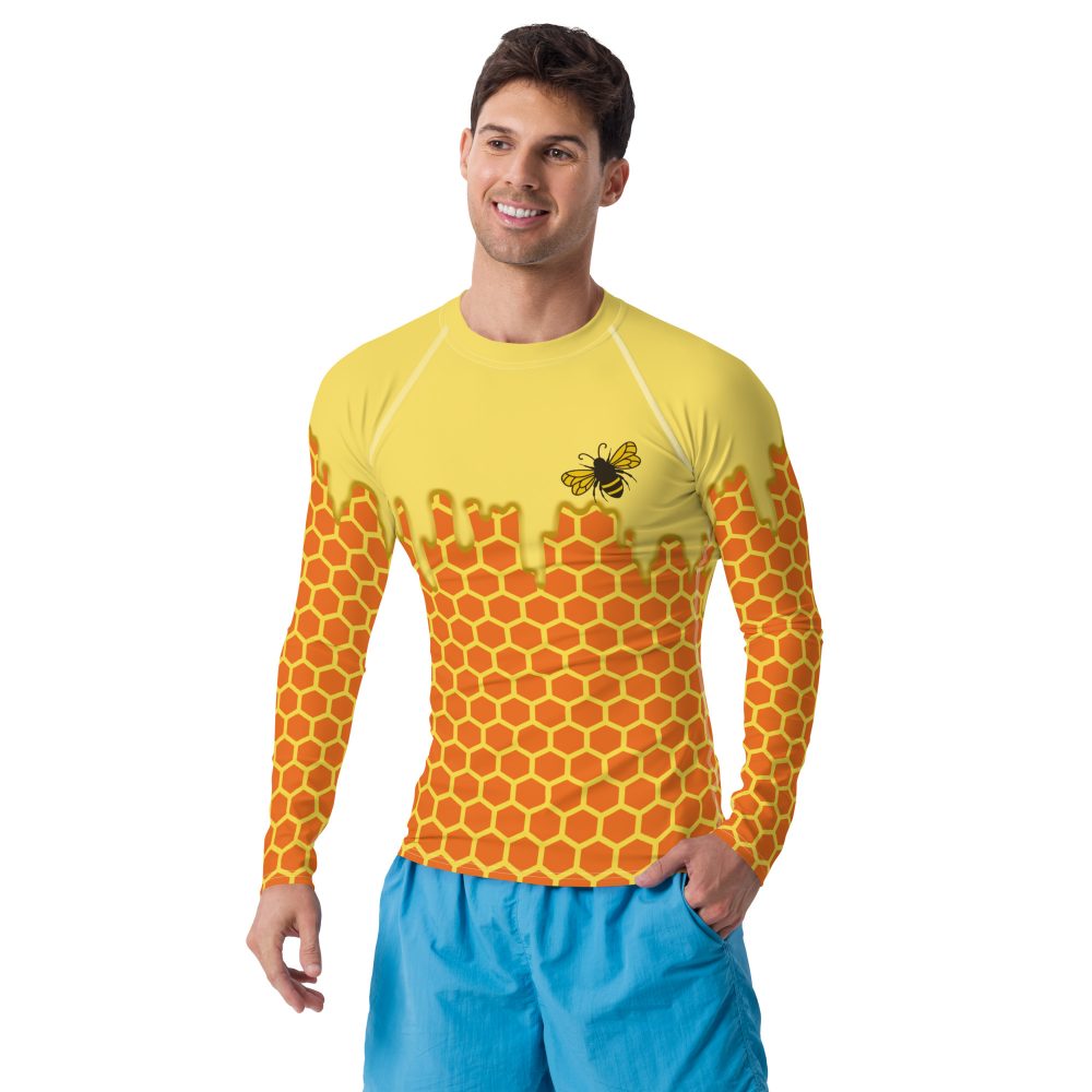 Beekeeper Cosplay Costume Dripping Honey Bee Men's Rash Guard