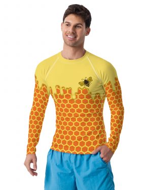 Beekeeper Cosplay Costume Dripping Honey Bee Men’s Rash Guard