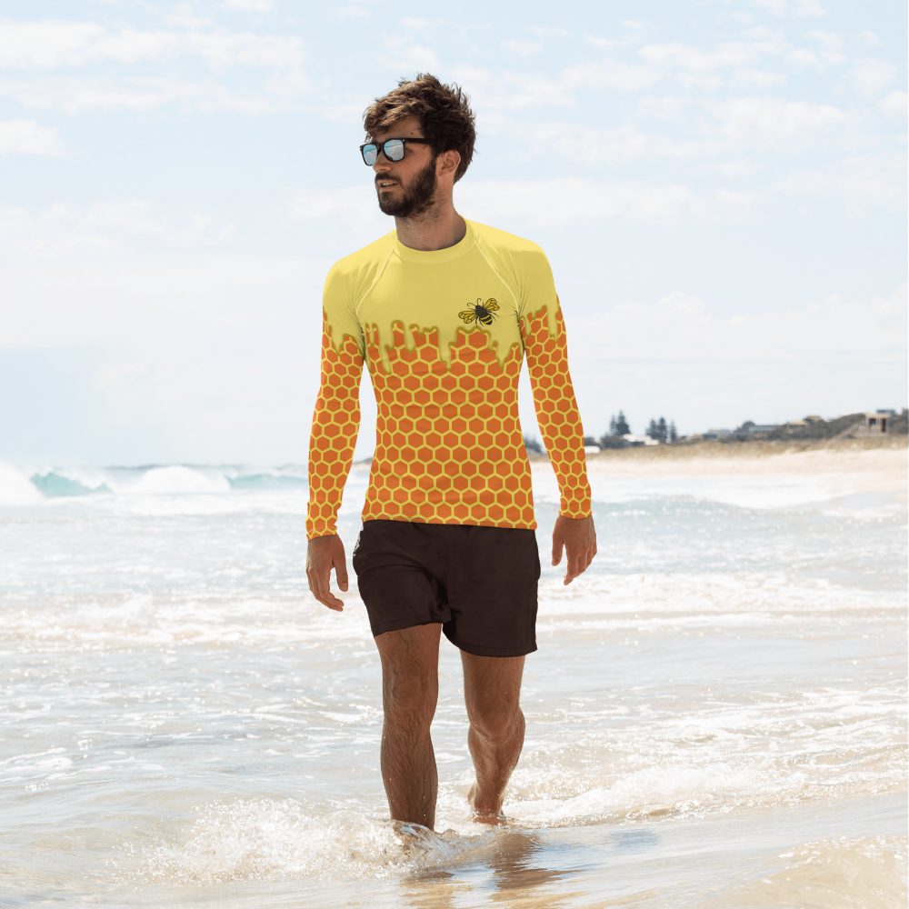 Beekeeper Cosplay Costume Dripping Honey Bee Men's Rash Guard - Image 3