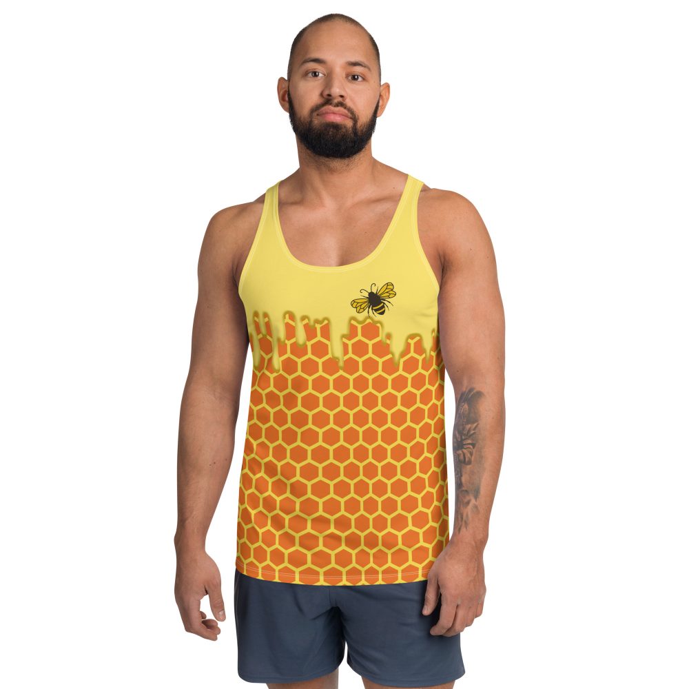 Beekeeper Cosplay Costume Dripping Honey Bee Unisex Tank Top - Image 3