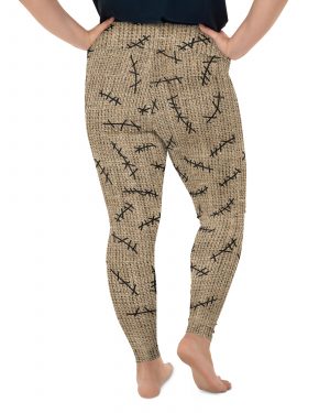 Oogie Boogie Halloween Christmas Costume Burlap Print Plus Size Leggings