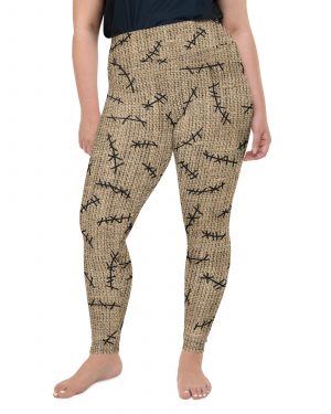 Oogie Boogie Halloween Christmas Costume Burlap Print Plus Size Leggings